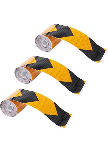 3x 2 Inç X10FT 3 Metre Gece Yansıtıcı Güvenlik Uyarı Bant Şeridi Çıkartması Siyah Sarı (Yurt Dışından)