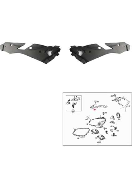 2048261424 Araba Üst Sağ Far Koruyucu Kapak Kapağı Mercedes-Benz Için W204 C300 C350 2008-2012 (Yurt Dışından) modelleri
