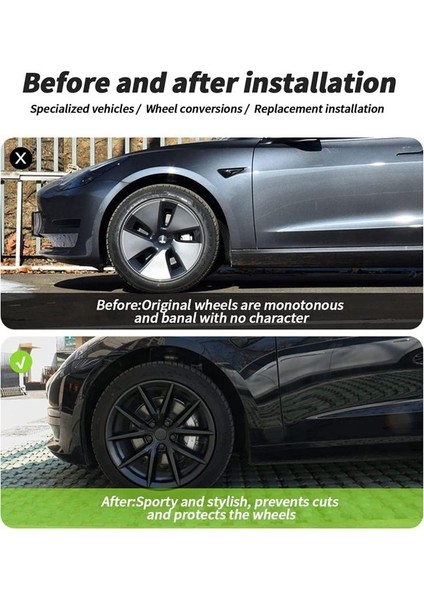 Tesla Model 3 Tekerlek Kapağı Thunder Style Wheel 18 Inç Hub Kapağı Trim Araç Aksesuarları - Mat Siyah (Yurt Dışından) indirimleri