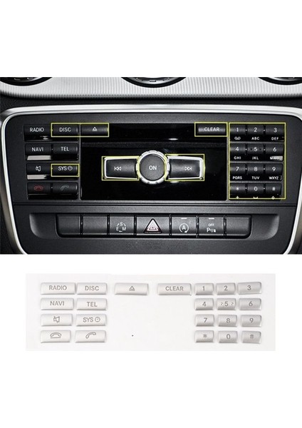 Araba Merkezi Konsol Multimedya CD Panel Düğmesi Sticker Trim Için Mercedes Benz A B Sınıfı W176 W246 Cla C117 Gla X156 (Yurt Dışından) fiyatları