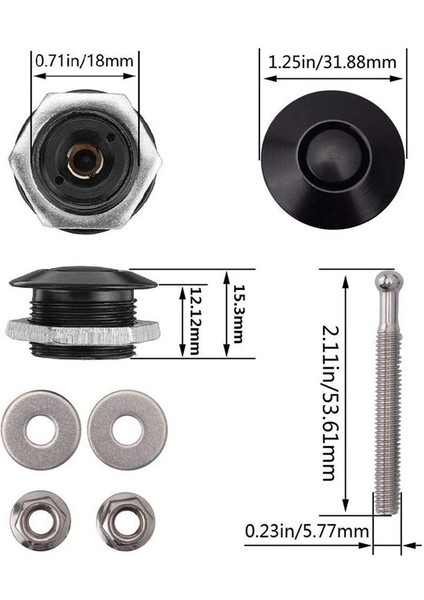 6set 1 25 Inç Alüminyum Araç Kaput Pimleri Pins-Quick Salıver (Yurt Dışından) indirimleri