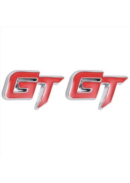 2x 3D Gt Logo Araba Sticker Ford Mustang Focus Için Araba Dekor Sticker 2 3 Fiesta Ranger Mondeo Mk2 Kırmızı+Gümüş (Yurt Dışından)