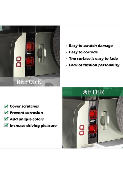 Land Rover Defender Için Karbon Fiber 90 110 130 2020-2024 Arka Kuyruk Işık Paneli Kapak Dış Dış Aksesuarlar (Yurt Dışından) fırsatları