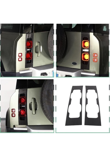 Land Rover Defender Için Karbon Fiber 90 110 130 2020-2024 Arka Kuyruk Işık Paneli Kapak Dış Dış Aksesuarlar (Yurt Dışından) indirimleri