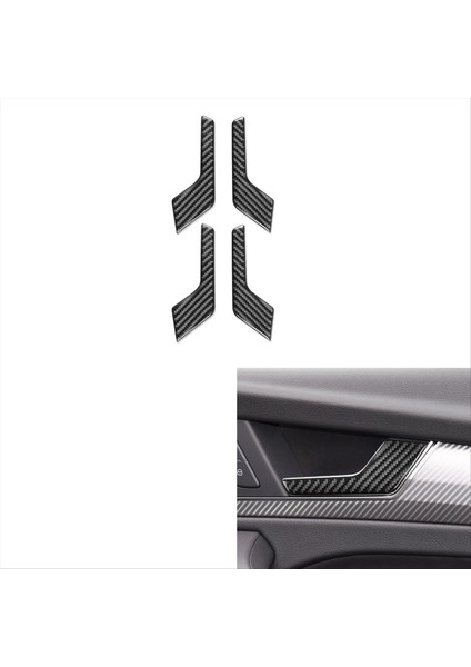 Audi Q5L Fy Sq5 2018-2024 Kapı Iç Tutar Kapağı Iç Döşeme Sticker Çıkartma Için Gerçek Karbon Fiber (Yurt Dışından) fırsatları