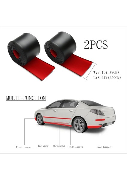 2pcs 8 2FTX33 15IN Arabalar Için Yan Etekler Evrensel Evrensel Kauçuk Anti-Slatch Yan Etek Kenar Koruma (Yurt Dışından) indirimleri