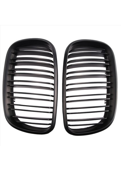 Mat Siyah Ön Tampon Çift Çabuk Ön Böbrek Izgara Izgara For-Bmw X5 X6 E70 E71 2007-2014 (Yurt Dışından)