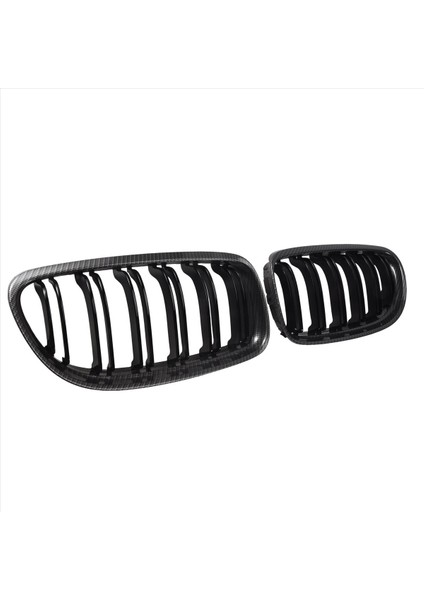 Araba Karbon Fiber Parlak Siyah Çift Çift Çift Ön Böbrek Izgara For-Bmw E90 E91 Lcı 3 Serisi 2009-2011 (Yurt Dışından)