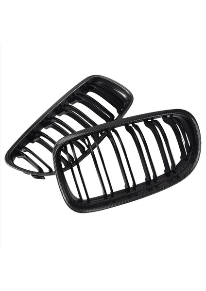 Araba Karbon Fiber Parlak Siyah Çift Çift Çift Ön Böbrek Izgara For-Bmw E90 E91 Lcı 3 Serisi 2009-2011 (Yurt Dışından) modelleri