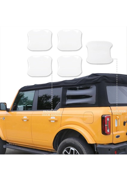 Kapı Kolu Çizik Koruyucusu Arka Bagaj Kapağı Kapı Kasesi Kapak Ford Bronco Için Ford Bronco 2021-2024 Aksesuarlar Beyaz (Yurt Dışından) fırsatları