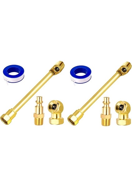 8pc Air Chuck Set-1/4in Dişi Kapalı Ball Chuck &amp Dual Head Hava Chuck &amp Men Fiş Lastik Hava Dolgu Kiti Lastik Şişirme Göstergesi Için (Yurt Dışından)