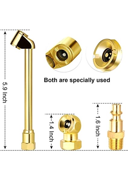 8pc Air Chuck Set-1/4in Dişi Kapalı Ball Chuck &amp Dual Head Hava Chuck &amp Men Fiş Lastik Hava Dolgu Kiti Lastik Şişirme Göstergesi Için (Yurt Dışından) fiyatları