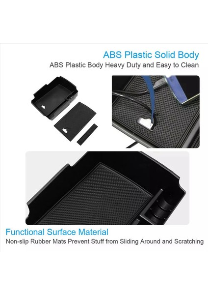 Hyundai Elantra Için 2x Araç Arap Semat Saklama Kutusu 2019 2020 Merkezi Kontrol Saklama Kutusu Otomatik Iç Aksesuarlar Siyah (Yurt Dışından) indirimleri