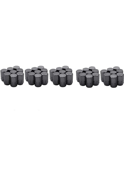 80 Adet Lastik Gövde Valf Kapakları Tekerlek Valfini Kaplar Araç Toz Geçirmez Lastik Kapağı Altıgen Şekli Titanyum Gri (Yurt Dışından)