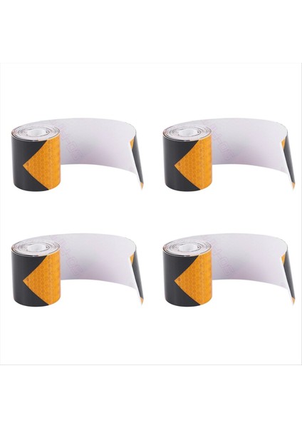 4pcs 2 Inç X10FT 3 Metre Gece Yansıtıcı Güvenlik Uyarı Bant Şeridi Çıkartması Siyah Sarı (Yurt Dışından)