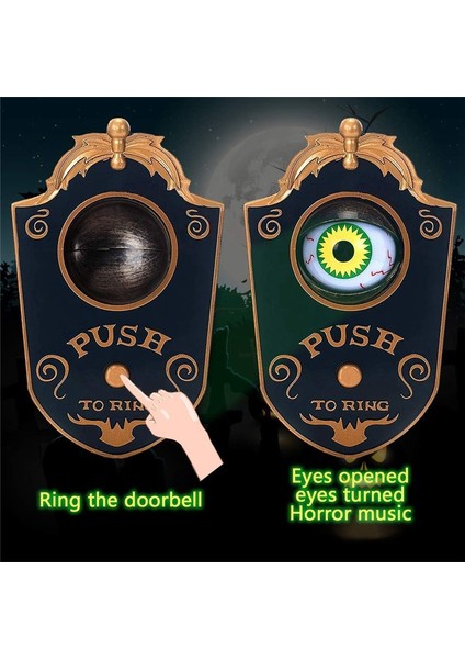 Doorbell Cadılar Bayramı Doorbell Korkunç Tek Göz Topu Aydınlık Asma Kapı Bell Cadılar Bayramı Partisi Prop Dekorasyon Siyah (Yurt Dışından) indirimleri
