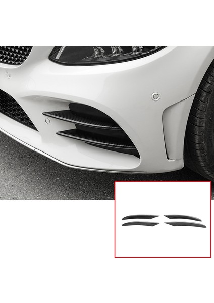 4pcs Karbon Fiber Araba Ön Tampon Spoiler Sis Lambası Izgara Trim Kapak Mercedes-Benz C-Sınıf C200 C260 W205 2019+ (Yurt Dışından) fırsatları