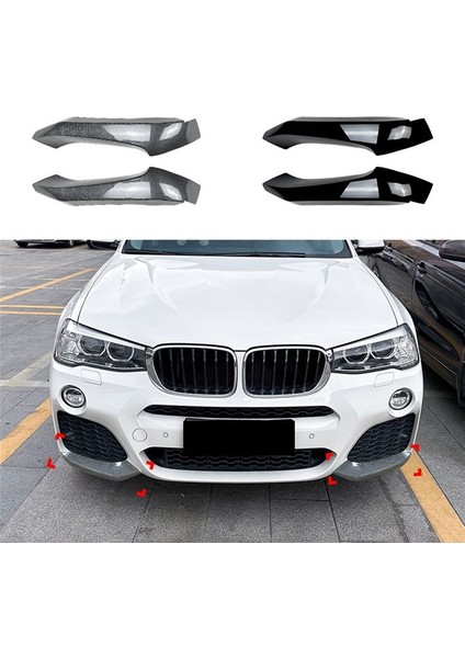 Bmw X3 F25 X4 F26 M Sport 2014-2017 Ön Tampon Dudak Açısı Difüzör Spluser Spoiler Koruyucu Parlak Siyah (Yurt Dışından) fırsatları
