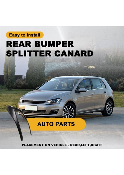 -Golf 7 Mk7 Gtd 2012-2015 Arka Tampon Ayırtıcısı Canard Sis Lambası Hafif Hava Havalandırma Yan Trim Kapak Parlak Siyah (Yurt Dışından) fırsatları