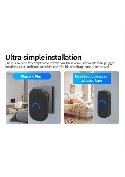 Abd Fiş Kablosuz Kapı Zili Su Geçirmez Akıllı Kapı Zili Ev Kapısı Bell Akıllı 4 Seviyeli Hacim Kontrolü 32 Şarkılar Kapı Zili (Yurt Dışından) fırsatları