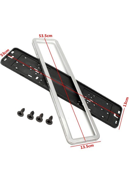 2 Set Paslanmaz Çelik Avrupa Almanca Rus 8k Araç Plaka Çerçeve Numarası Plaka Tutucu (Gümüş) (Yurt Dışından) indirimleri