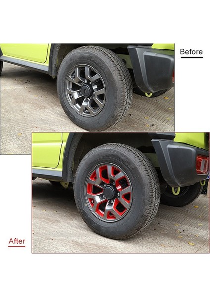 Suzuki Jimny Için 2019 2020 2021 2022 Tekerlek Hub Hub Lastik Jant Dekorasyon Kapağı Trim Sticker Çıkartma Dış Aksesuarları Kırmızı (Yurt Dışından) modelleri