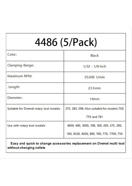 Dremel 4486 Rotary Tools 3000 4000 7700 8200 (5 Paket) Siyah (Yurt Dışından)