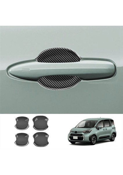 Araba Karbon Fiber Kapı Kolu Kase Kapak Boşluk Trim Ek Toyota Sienta Için Kalıp Garnitür 10 Serisi 2022 2023 (Yurt Dışından) indirimleri