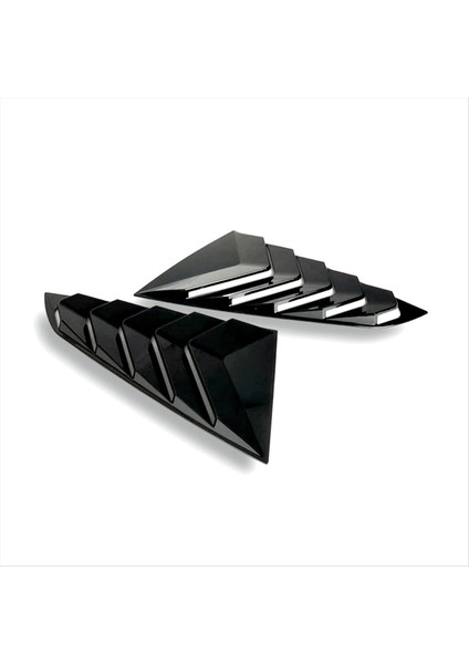 Araba Arka Yan Pencere Panjur Kapağı Kaplama Ford Mustang S650 Gt 2024 Aksesuarlar Siyah (Yurt Dışından)