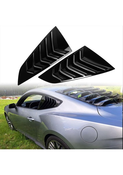 Araba Arka Yan Pencere Panjur Kapağı Kaplama Ford Mustang S650 Gt 2024 Aksesuarlar Siyah (Yurt Dışından) fırsatları