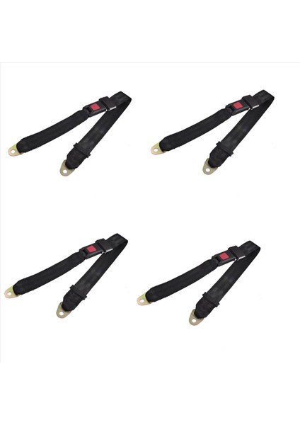 4x Siyah Ayarlanabilir Iki Nokta Otomatik Araç Güvenliği Emniyet Kemeri Kova Emniyet Belmeliği (Yurt Dışından)