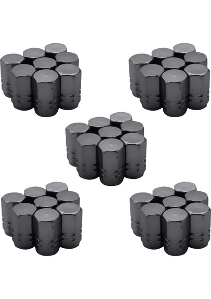 40 Adet Lastik Gövde Valf Kapakları Tekerlek Valfi Kapaklar Araba Toz Geçirmez Lastik Kapağı Altıgen Şekli Titanyum Gri (Yurt Dışından)