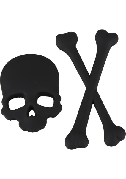 2x Kafatası Kemik 3D Tasarım Motosiklet Araç Amblem Rozeti Sticker Siyah (Yurt Dışından) modelleri
