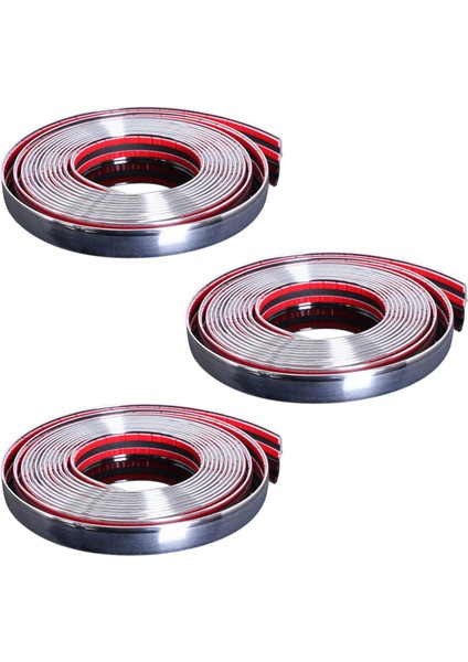 3x 20MM 5m Krom Araba Stil Kalıplama Şeridi Trim Kendi Kendine Yapışkan Kaza Koruyucusu (Yurt Dışından)