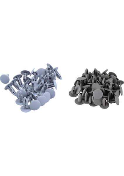 50 Adet 8mm Delik Gri Plastik Perçin ve 30 Adet Plastik Sabitleme Vidaları Gri Flanş Çamurluk Tamponları Klipsler (Yurt Dışından)
