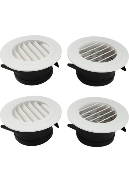 4 Adet 4 Inç Hava Havalandırma Kamartması Hava Grill Kapağı Banyo Ofis Evi Için Yerleşik Bir Sinek Ekranlı (Yurt Dışından)