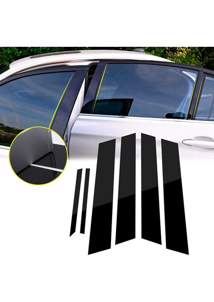 6pcs Pencere Direği Yazıları Kapak Honda Civic 2006-2011 Yan Kapı Paneli Kaplamaları Parlak Siyah (Yurt Dışından) fiyatları