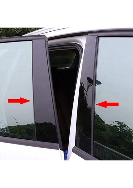 6pcs Pencere Direği Yazıları Kapak Honda Civic 2006-2011 Yan Kapı Paneli Kaplamaları Parlak Siyah (Yurt Dışından) indirimleri