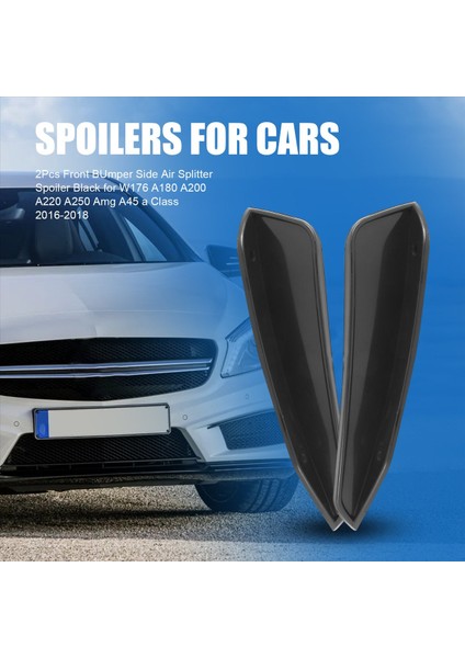 2pcs Ön Tampon Yan Hava Ayırıcı Spoiler Benz Mercedes W176 A180 A200 A220 A250 Amg A45 A Sınıf 2016-2018 (Yurt Dışından) fırsatları