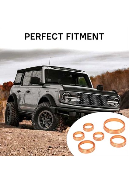 6pcs Klima Radyosu 4WD Far Düğmesi Yüzüğü Klima Kontrol Anahtarı Dekoratif Halka Trim Ford Bronco Için 21-23 (Yurt Dışından) indirimleri