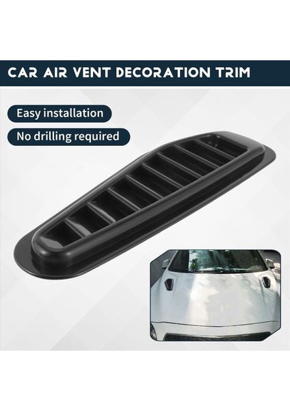 2pcs Araba Simülasyon Köpekbalığı Hava Havalandırma Evrensel Parlak Siyah Spor Hava Akışı Havalandırma Bonnet Kaput Kapağı Döşeme (Yurt Dışından) fırsatları