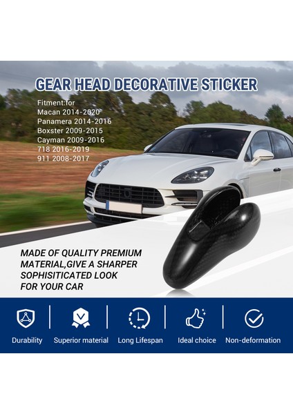 Porsche Macan Panamera Boxster Cayman Için Araba Vardiya Knob Baş Kapak Trim Sticker Karbon Fiber Cayman 718 911 (Yurt Dışından) indirimleri