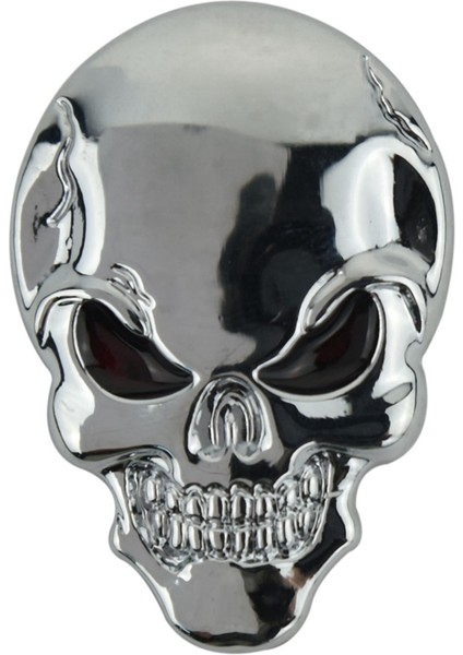 3D Kafatası Rozeti Araba/motosiklet Metal Sticker Serin Yatak Gümüş ve Susturucu Boru Egzoz Susturucu Yıkama Fişi (Yurt Dışından) fırsatları