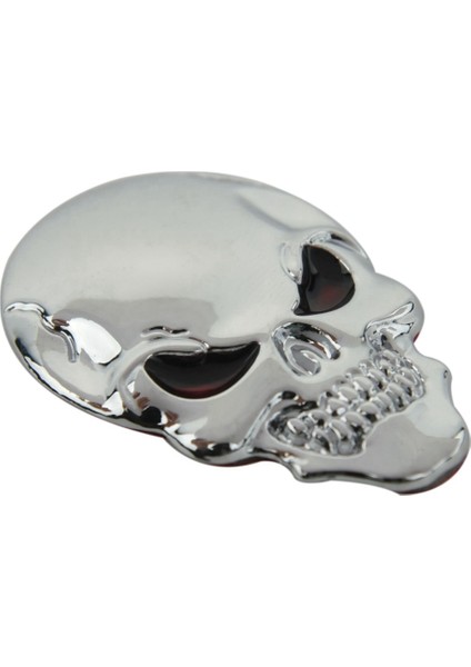 3D Kafatası Rozeti Araba/motosiklet Metal Sticker Serin Yatak Gümüş ve Susturucu Boru Egzoz Susturucu Yıkama Fişi (Yurt Dışından) indirimleri