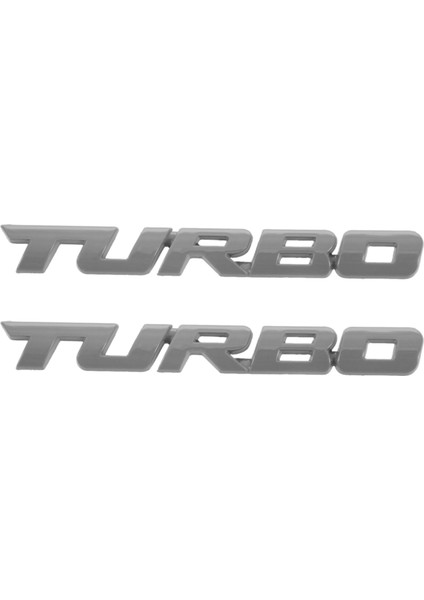 2x Turbo Evrensel Araba Motosikleti Otomatik 3D Metal Amblem Rozeti Çıkartma Gümüş (Yurt Dışından)