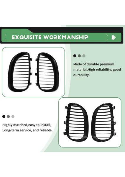 E60 Izgara Ön Böbrek Spor Grilles Bmw E60 E61 5 Serisi M5 525I 525XI 528I 528XI 530I 530I 2003-2009 (Gloss Black) (Yurt Dışından) fırsatları