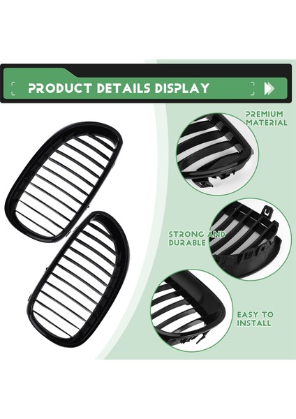 E60 Izgara Ön Böbrek Spor Grilles Bmw E60 E61 5 Serisi M5 525I 525XI 528I 528XI 530I 530I 2003-2009 (Gloss Black) (Yurt Dışından) indirimleri