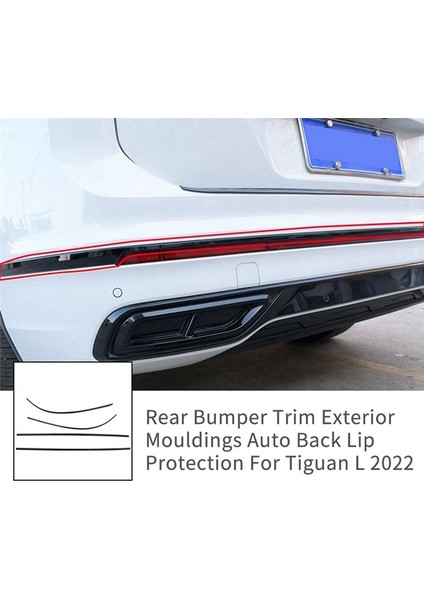 4pcs Araç Arka Tampon Trim Dış Pullar Vw Tiguan L 2022 2023 Otomatik Aksesuarlar Geri Dudak Koruması Parlak Siyah (Yurt Dışından) fırsatları