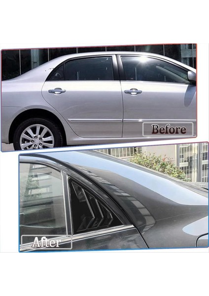 Toyota Corolla Için 2009-2013 Araba Arka Panjur Yan Panjur Kapağı Kapak Döşeme Çıkartması Havalandırma Kepçe Aksesuarları Parlak Siyah (Yurt Dışından) fırsatları