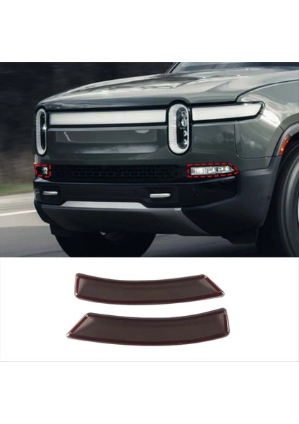 Rivian R1T 2023 2024 Ön Turn Sinyal Işık Yan Lamba Kapağı Dış Aksesuarlar Için Füme Siyah 2 Pcs (Yurt Dışından) indirimleri